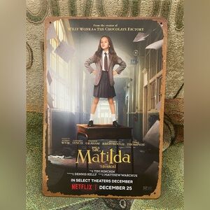 MATILDA The Musical Alisha Weir Metal Sign Movie Poster Netflix 8”x 12” Distress